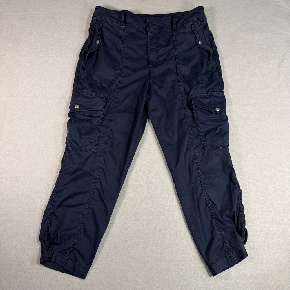Lauren Ralph Lauren Navy Blue Cargo Utility Pants Size 14 Gorpcore Belted Hiking